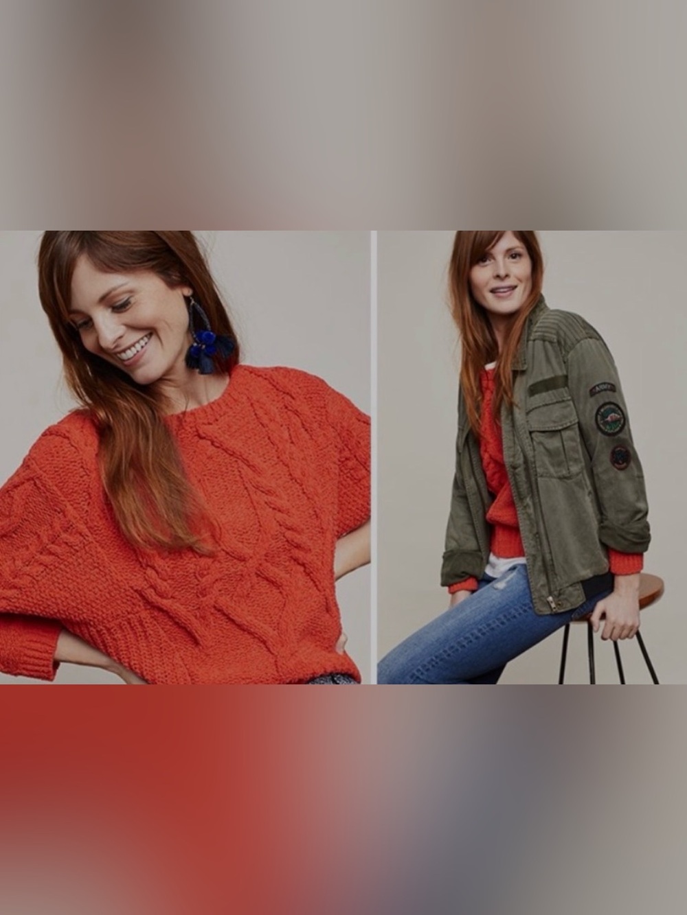 Anthropologie Sleeping On Snow Anthropologie Red Orange Pullover Sweater Size SP